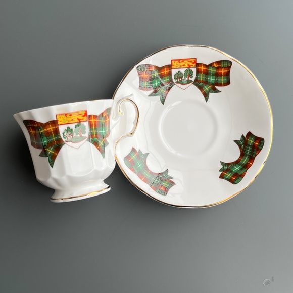 Prince Edward Island tartan tea cup & saucer, English bone china, by Elizabethan - Picture 14 of 14